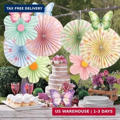 Spring Flower Decorations Pastel Paper Flower Butterfly Decoration Spring Garden