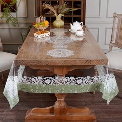 Artbloss Clear Plastic Table Cover Protector Rectangle PVC Tablecloth Vinyl Wate