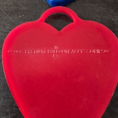 7 Plastic Balloon Weights Blue Red Yellow Heart Vintage Zibi-Core