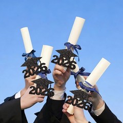 2026 Graduation Party Decorations – 36Pcs Graduation Cutouts Tags Black Glitt…