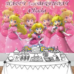 Princess Peach Personalised Custom Banner Backdrop Party Decor Birthday Gift