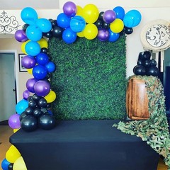 HILAVO 60 Pcs Metallic Purple Royal Blue Yellow Black Balloons Party Decor