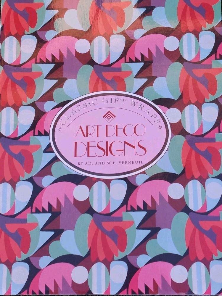 Art Deco Designs, Gift Wraps, by A.D. and M.P. Verneuil, 12 Patterns, 16 Sheets