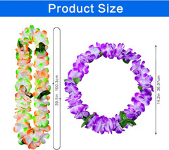 12 Counts Hawaiian Leis for Luau Party Supplies, Tropical Flower Lei Decorations