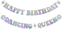 Happy Dancing Queen Banner Dancing Queen Themed Party Decorations Disco Bday …