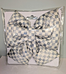 MacKenzie Childs Sterling Check Bow Medium 7 x 11″ Silver Gray Weddings Parties