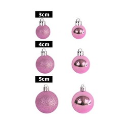 3/4/5cm Mixed Size Ornaments 44pcs/box Shatterproof Plastic Balls Set for Tree