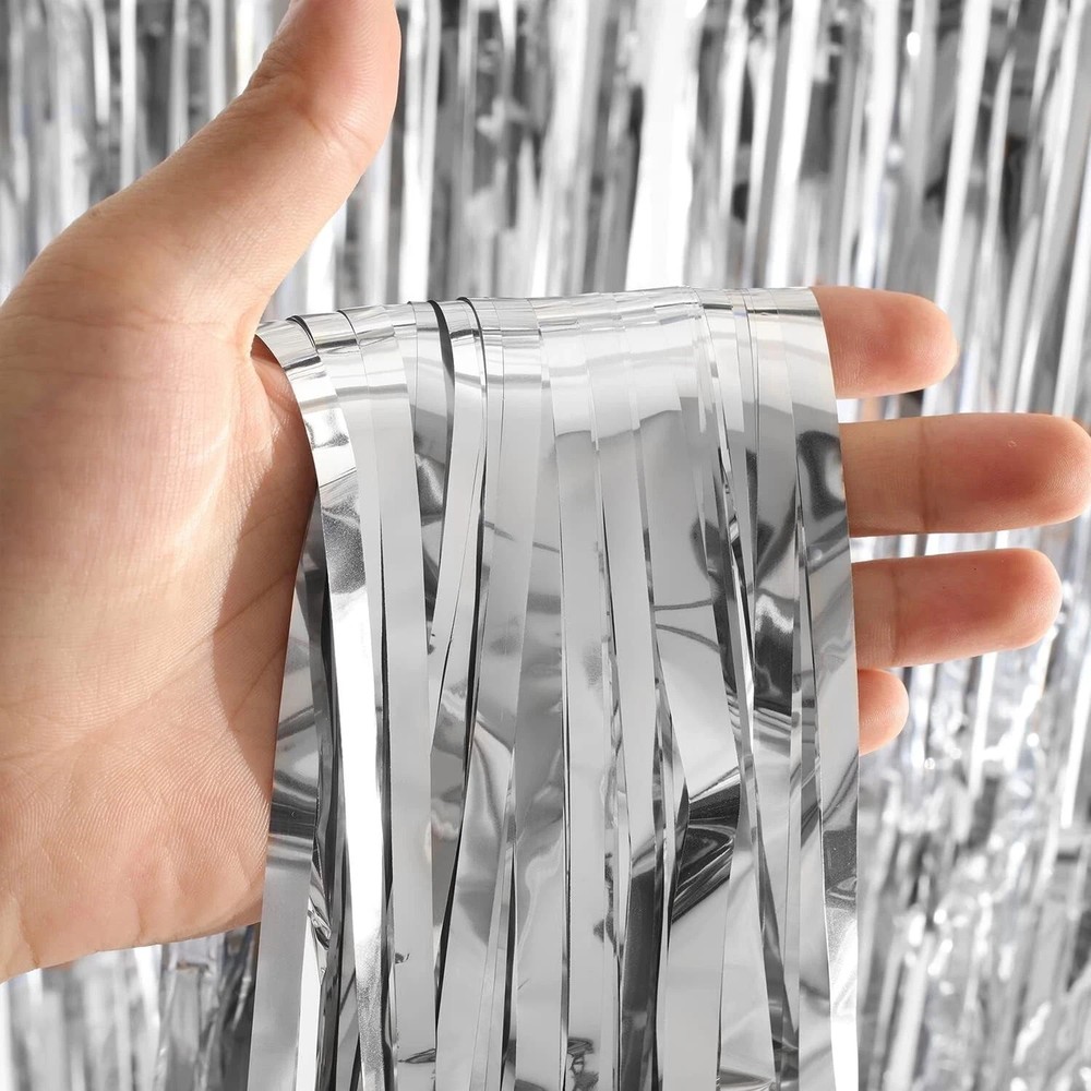2M-3M Foil Fringe Tinsel Shimmer Curtain Door Wedding Birthday Party Baby Shower