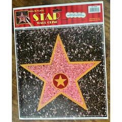 3 Pack 12”x15” Hollywood Star Peel ‘N Place Wall Cling/Party Accessory/Birthday
