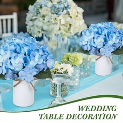 Blue 12 Sets Wedding Flower Table Centerpieces Artificial Hydrangeas with Rus…