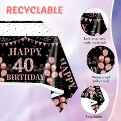 41PCS 40th Birthday Decorations For Women Rose Gold And Black
