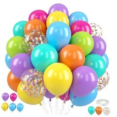 Balloons,S 12 Inch Multicolor Fruit Green Blue and Orange Hot Pink 50PC Rainbow