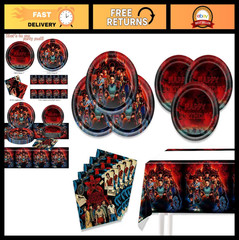 Stranger Things Party Supplies Set – 20 Plates, 20 Napkins & Tablecover for Birt