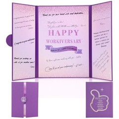 Elegant Purple Work Anniversary Party Decorations – Happy Workiversary Signat…