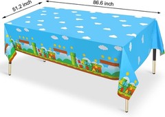 Video Games Party Tablecloth Plastic 3 Pack 86.6×51.2 Inches for Birthdays