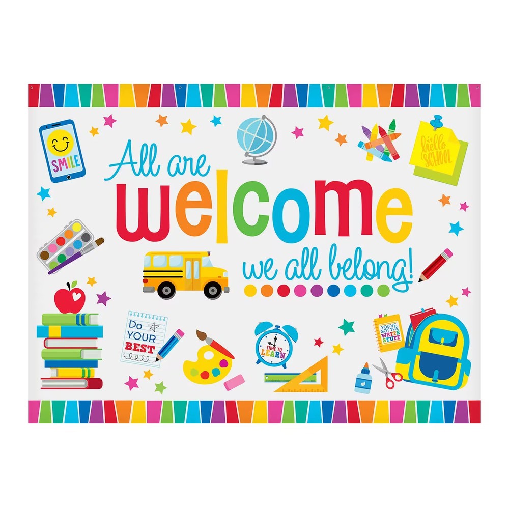 Welcome to School Polyester Photobooth Backdrop, 8 ft. x 6 ft.