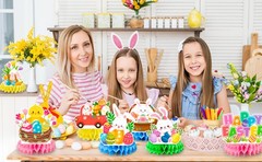 9 Pcs Easter Table Centerpieces Easter Party Decorations Bunny Table Supplies