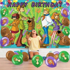 Scooby Birthday Party Supplies Set Plates Balloons Banner Tablecloth Theme Party