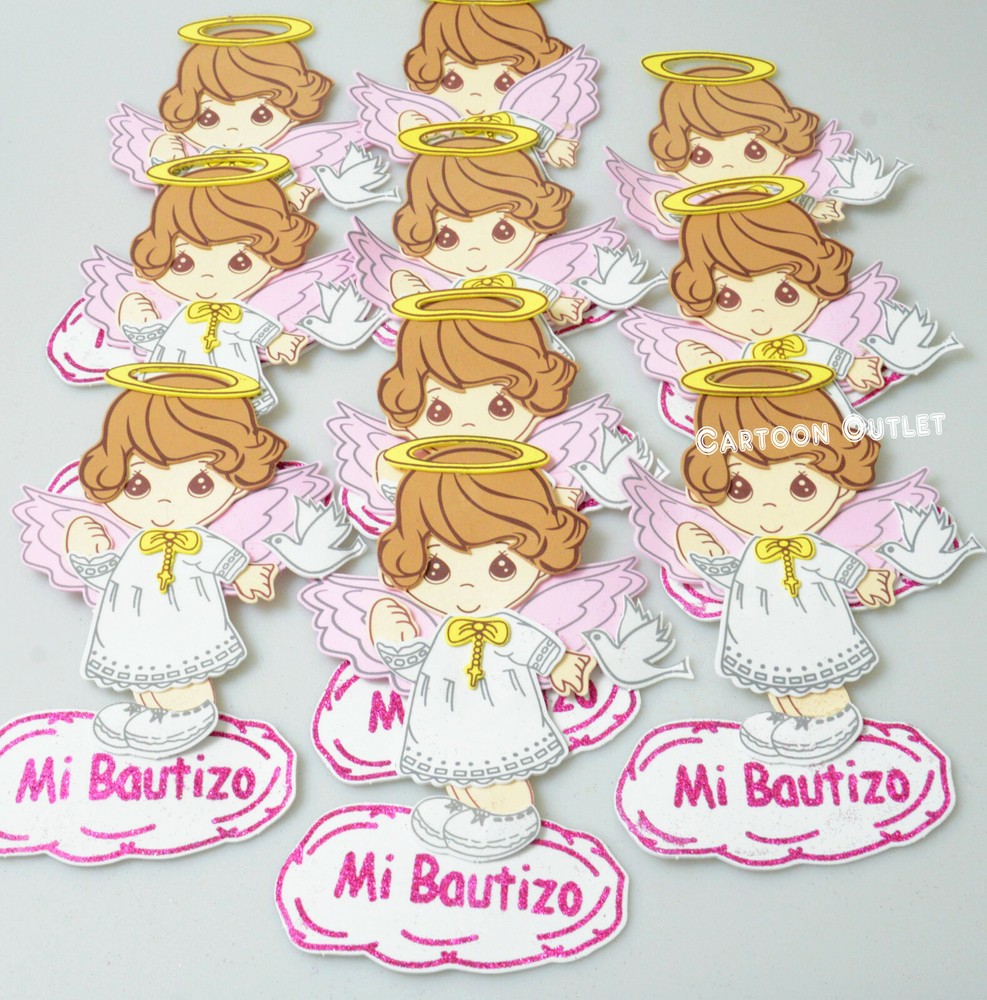 10 PINK FOAM ANGELS BAPTISM DECORATION CENTERPIECE RECUERDOS 9″ TALL Bautizo