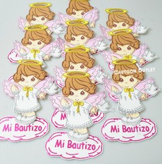 10 PINK FOAM ANGELS BAPTISM DECORATION CENTERPIECE RECUERDOS 9″ TALL Bautizo