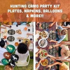 Camo Birthday Party Supplies Kit for 16 Guests – w