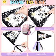Composition Book First Last Day School Flag Kit Ribbons 23 PCS Photo Prop