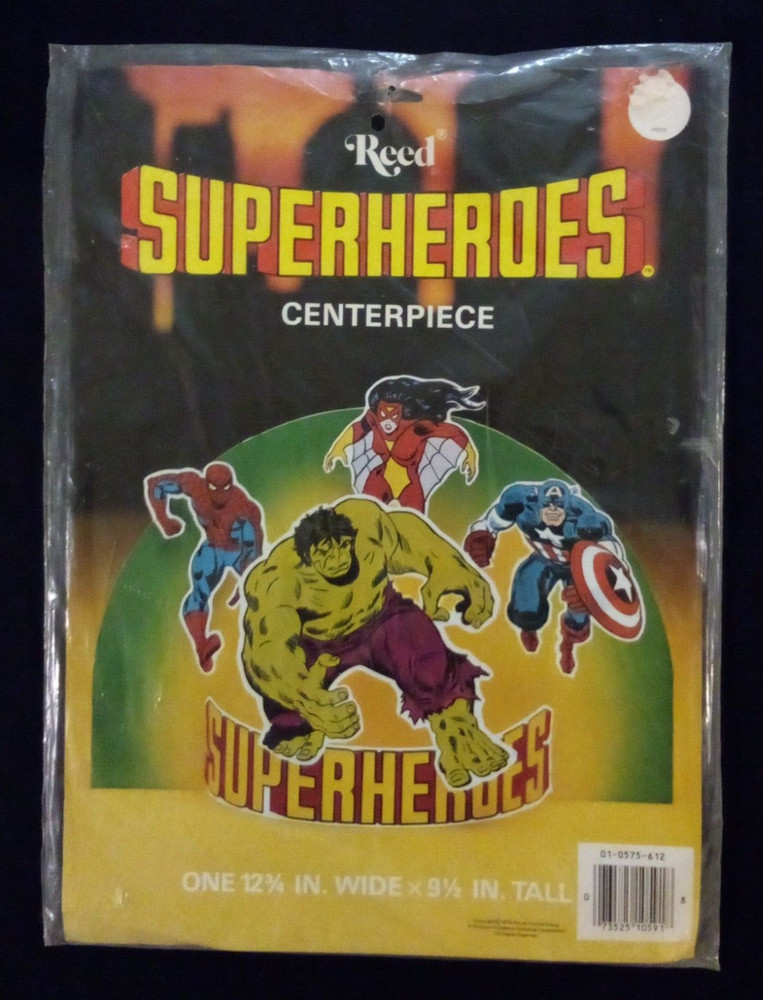 Marvel Super Heroes Party Centerpiece 1979 Reed 12-3/4″ x 9-1/2″