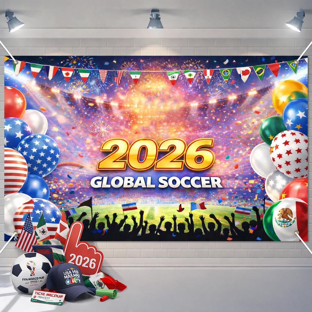 2026 Global Soccer Banner International Soccer Event Party Decorations Soccer…