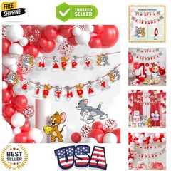 Tom & Jery Happy Birthday Banner – Classic Cartoon Theme Party Decoration – F…
