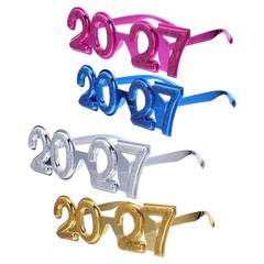 4Pcs Reusable 2027 Party Eyewear Assorted Color Sturdy Photo Props for New Year