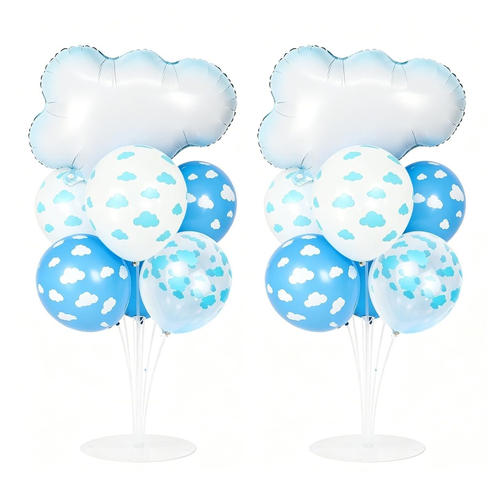 Cloud Party Balloons Stand Kit 2 Sets, Balloon Centerpieces for Tables with C…