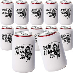 Death to My 20S Decorations Can Coolers – Set of 12, Black and White 30Th Birthd