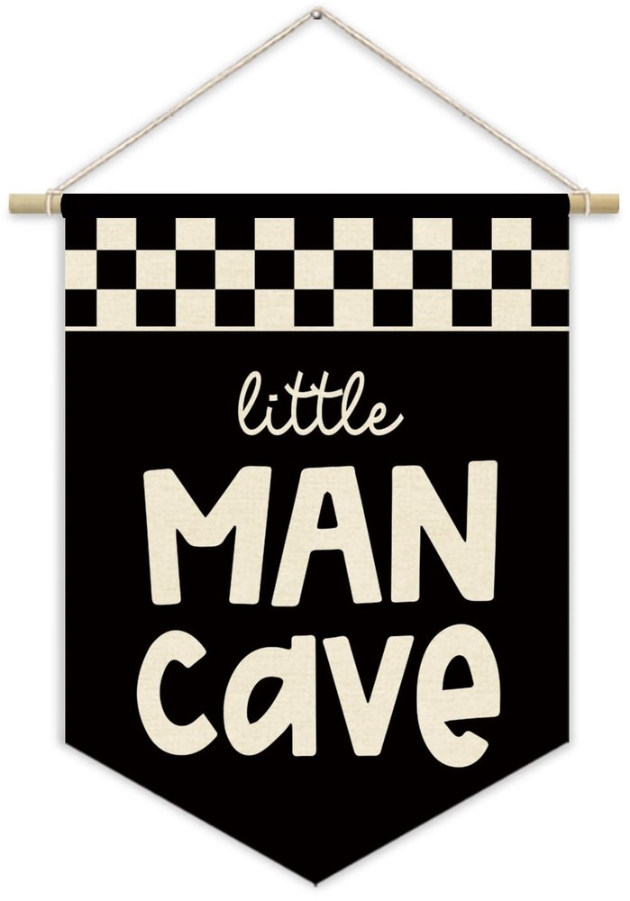 Boy Room Decor,Playroom Car Decor,Little Man Cave Canvas Banner for Toddler B…