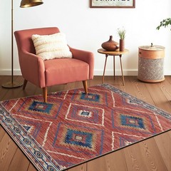 Area Rug 2×3 Rug Machine Washable Non-Slip Low Pile Print Pattern Western Rug…