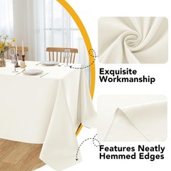 10-Pack Ivory Tablecloths for Rectangle Tables, 60 x 102 Inches, Stain-Resist…