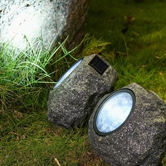 Waterproof Solar Stone Lamp IP65 LED for Garden Patio Pathway Outdoor Use
