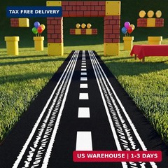 Preboun Super Themed Party Decorations Race Car Party Supplies, 10 Feet Racetrac