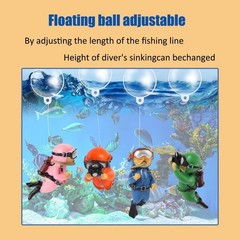 2-Pack Tank Decorations, Cute Little Diver, Aquarium Decoration Accessories Orna