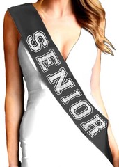 Senior 2026 Sash Black Premium Grade Satin Graduation Party Supplies Gifts