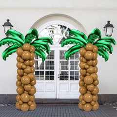 124 PCS Palm Tree Leaves Coconut Balloons Set 14 PCS Green Foil Coconut Tree …
