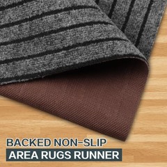 Heyroll Custom Size Hallway Runner Rug, Backed Non-Slip 2 ft x 6 ft, Grey
