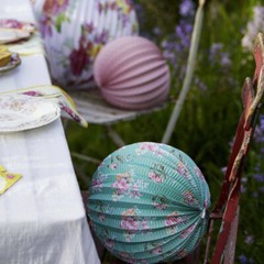 3 FLORAL PAPER LANTERN Birthday Boho Flower Home Garden Summer Tea Party Hanging
