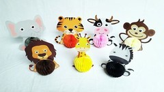 Jungle Safari Animals Centerpieces 3D Table Birthday Party Decorations 7pcs/Set
