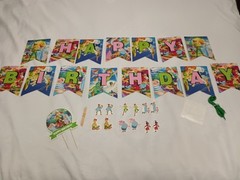 PETER PAN Happy Birthday Party Supplies Banner Cake Topper Cupcake Toppers