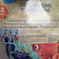 Disney Pixar Finding Dory Swirl Hanging Decorations 12 Pcs New, Party Supply