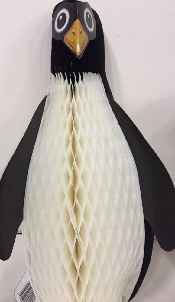 Beistle 19” Penguin Honeycomb Tissue Party Decoration Hangs #55506 USA 1995 NOS