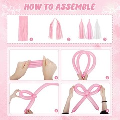 Pink Bow Birthday Decorations, Coquette Themed Party Supplies with Light Pear…