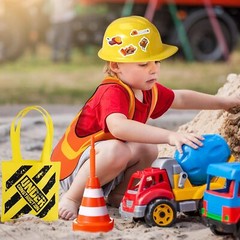 62 Piece Construction Birthday Party Supplies Set Kids Construction Dress Up Set