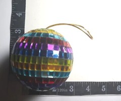 Pride Rainbow Lot Of 5 Mirrored Disco Ball Ornament & Bead Necklace LGBTQ