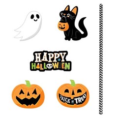 25Pcs Drinking Straws Halloween Charms Straws Gathering Paper Straws Themed
